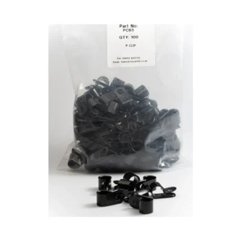 CTC PCB5 Nylon P Clip Black Pack of 100 - 19mm