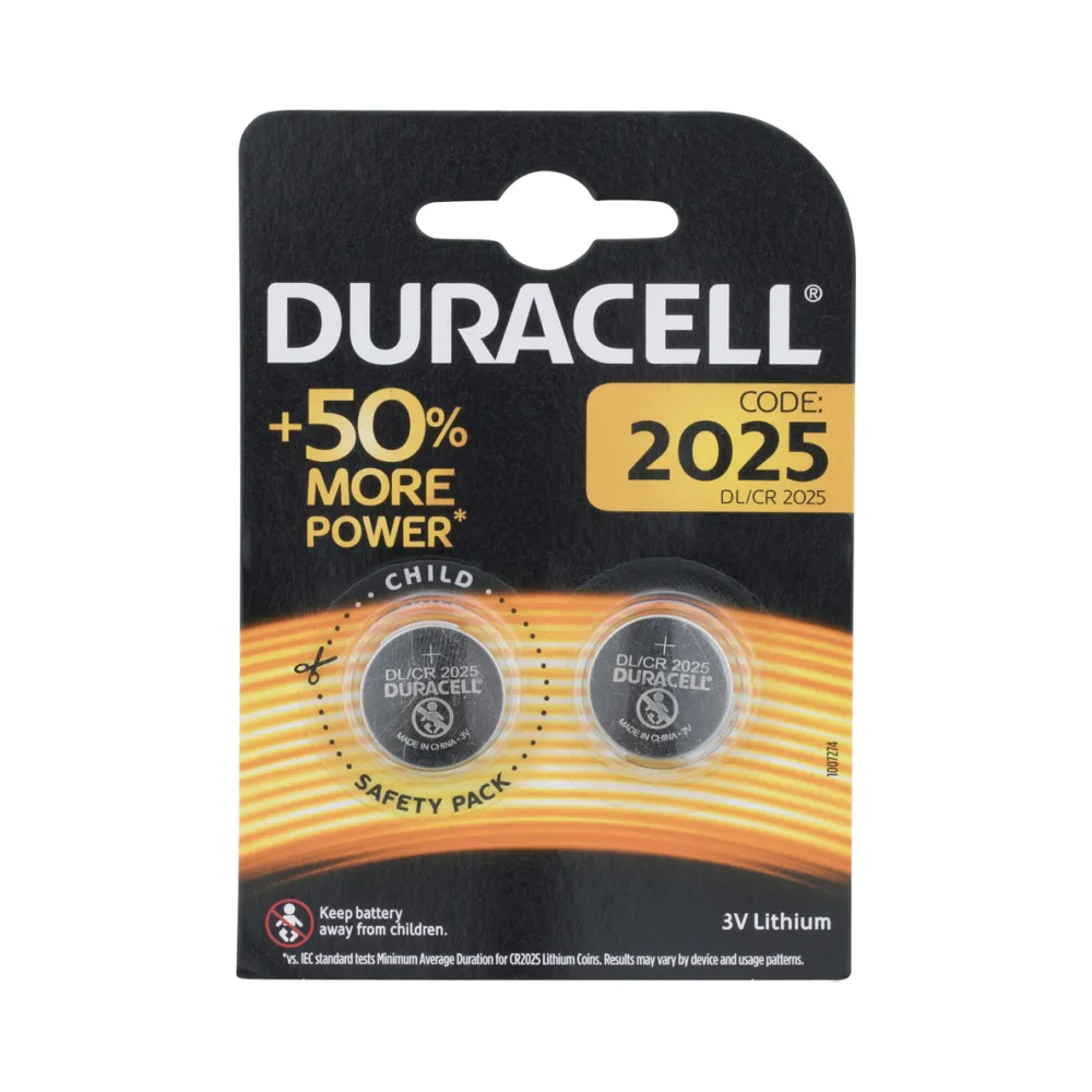 Duracell DL2025 3V Lithium/Manganese Dioxide Battery - Pack of 2 1 Duracell DL2025 3V Lithium/Manganese Dioxide Battery - Pack of 2