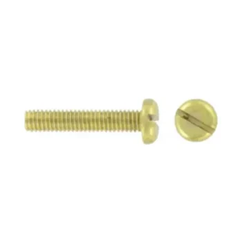 M4 x 16mm Brass Slotted Pan Head Machine Screw - Pack of 100 2