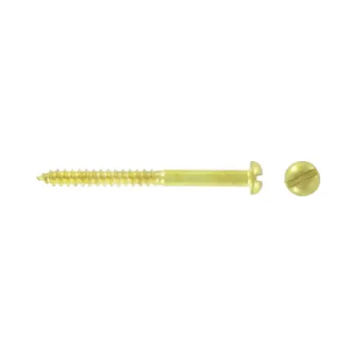 Slot Round Brass Woodscrew 6 x 3/4" 2 Slot Round Brass Woodscrew 6 x 3/4" 2
