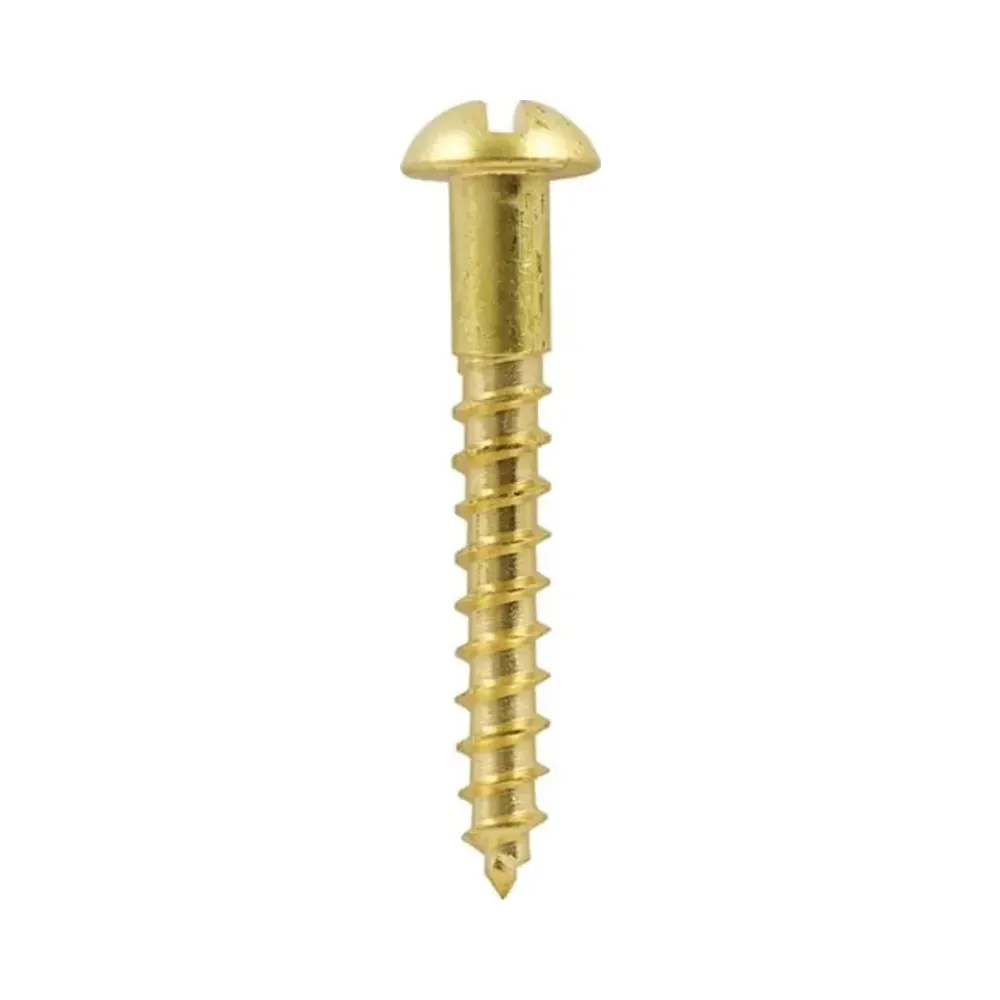 Slot Round Brass Woodscrew 6 x 3/4" 1 Slot Round Brass Woodscrew 6 x 3/4"