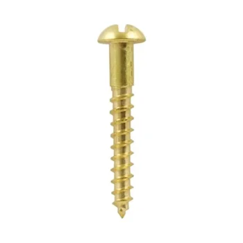 Slot Round Brass Woodscrew 6 x 1"