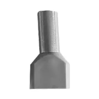 0.75 x 8mm Double Cord End Terminal - Grey