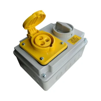 Deligo ILS110-16 Industrial 3 Pin Socket and Interlocking Switch - 110V 16A IP44