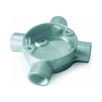 Deligo INT20 20mm Galvanised Malleable Intersection Steel Conduit Box