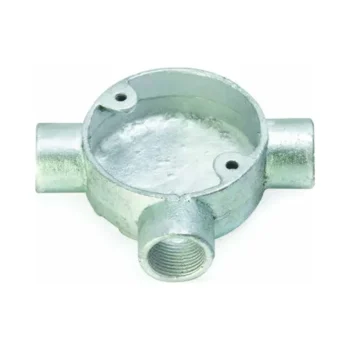 Deligo TEE20 20mm Galvanised Malleable Tee Steel Conduit Box