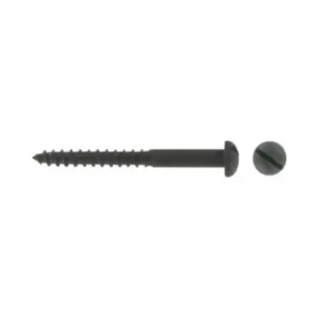 Slot Round Black Woodscrew 8 x 3/4"