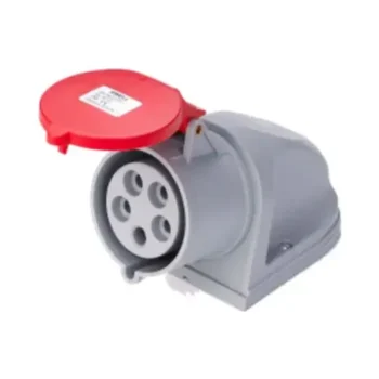415V - 32A Red 5 Pin IP44 Wall Socket