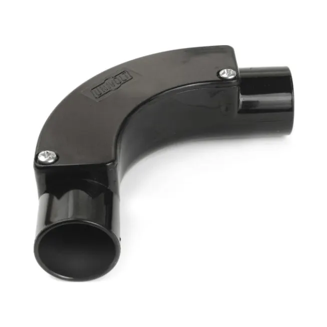 Univolt IB 20 BK | 20mm Inspection Bend (90°) | PVC-U | Black 1 univolt ib20bk 20mm black inspection bend (90°)
