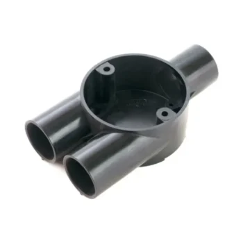 univolt cb203ybk 20mm black 3-way conduit box