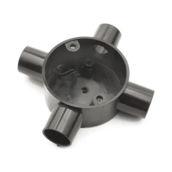 univolt cb204bk 20mm black 4-way conduit box