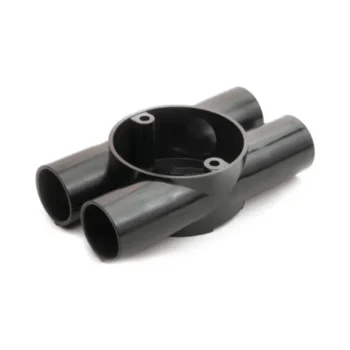 univolt cb204hbk 20mm black 4-way conduit box