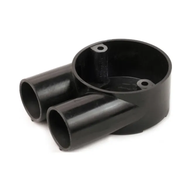 Univolt CB252UBK | 25mm 2-Way Through Box Type U | PVC-LSF | Black 1 univolt cb252ubk 25mm black 2-way conduit box