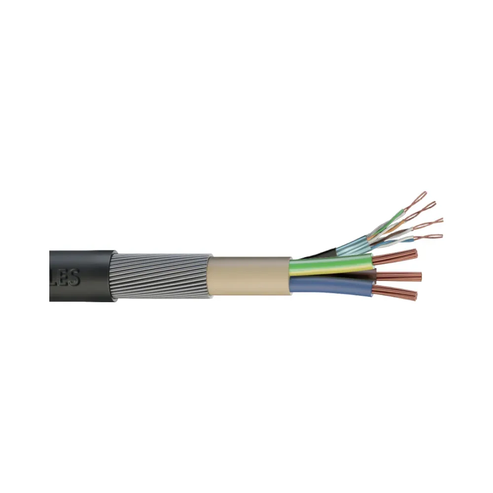 Doncaster Cables | EV Ultra Cable | 5 Core 10mm² Tuff Sheath + Cat5e FTP | 100m 1 EV-ULTRA5C10CAT5/100 Doncaster Cables | EV Ultra Cable | 5 Core 10mm² Tuff Sheath + Cat5e FTP | 100m