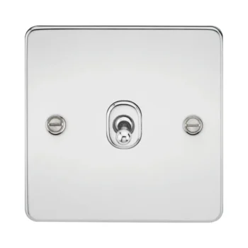 Knightsbridge FP1TOGPC Knightsbridge Flat Plate 10AX 1G 2 Way Toggle Switch - Polished Chrome
