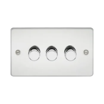 Knightsbridge FP2183PC Knightsbridge Flat Plate 3G 2 way 10-200W (5-150W LED) Trailing Edge Dimmer - Polished Chrome