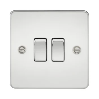 Knightsbridge FP3000PC Knightsbridge Flat Plate 10AX 2G 2 Way Switch - Polished Chrome