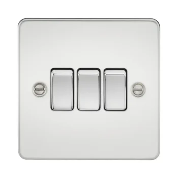 Knightsbridge FP4000PC Knightsbridge Flat Plate 10AX 3G 2 Way Switch - Polished Chrome