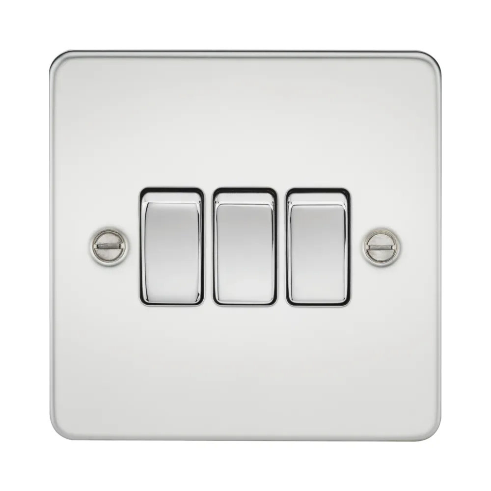 Knightsbridge Flat Plate 10AX 3G 2 Way Switch - Polished Chrome 1 Knightsbridge FP4000PC Knightsbridge Flat Plate 10AX 3G 2 Way Switch - Polished Chrome