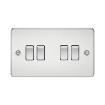Knightsbridge FP4100PC Knightsbridge Flat Plate 10AX 4G 2 Way Switch - Polished Chrome
