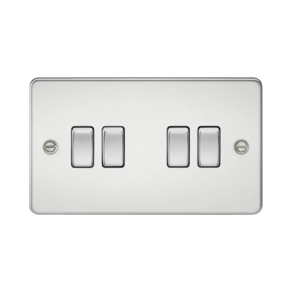 Knightsbridge Flat Plate 10AX 4G 2 Way Switch - Polished Chrome 1 Knightsbridge FP4100PC Knightsbridge Flat Plate 10AX 4G 2 Way Switch - Polished Chrome