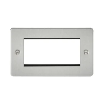 Knightsbridge FP4GBC Knightsbridge Flat Plate 2G Modular Faceplate - Brushed Chrome