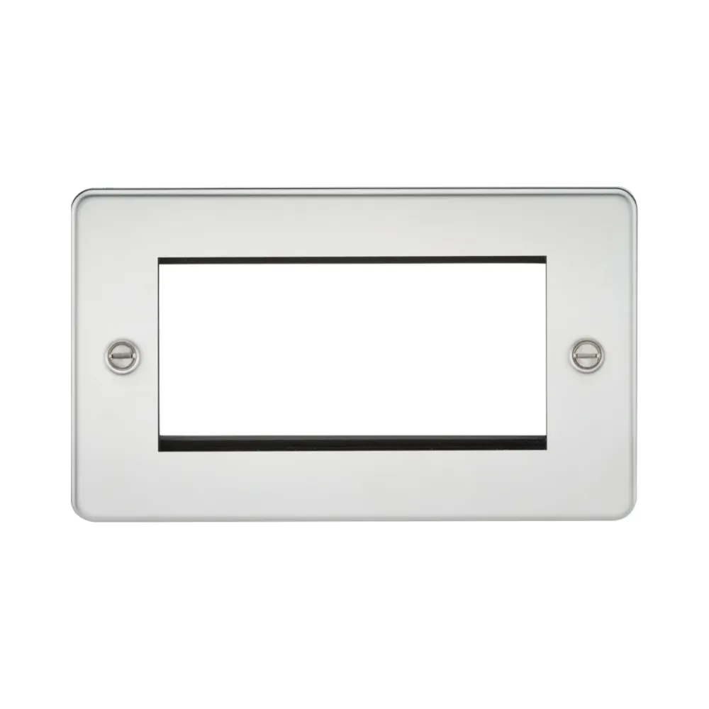 Knightsbridge Flat Plate 4G Modular Faceplate - Polished Chrome 1 Knightsbridge FP4GPC Knightsbridge Flat Plate 4G Modular Faceplate - Polished Chrome