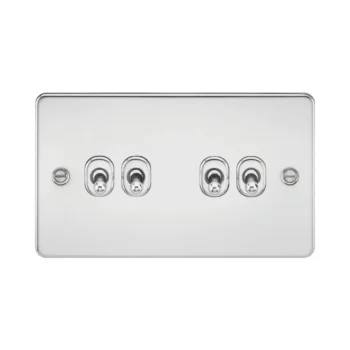 Knightsbridge FP4TOGPC Knightsbridge Flat Plate 10AX 4G 2 Way Toggle Switch - Polished Chrome