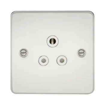 Knightsbridge FP5APCW Knightsbridge Flat Plate 5A Unswitched Socket - Polished Chrome with White Insert