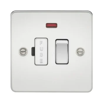 Knightsbridge FP6300NPC Knightsbridge Flat Plate 13A Switched Fused Spur Unit with Neon - Polished Chrome
