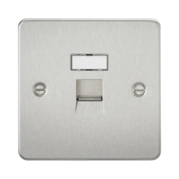 Knightsbridge FPRJ45BC Knightsbridge Flat Plate RJ45 Network Outlet - Brushed Chrome