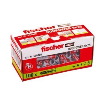 Fischer 555005 Fischer DuoPower Universal Plug 555005 - 5x25mm - Pack of 100 2