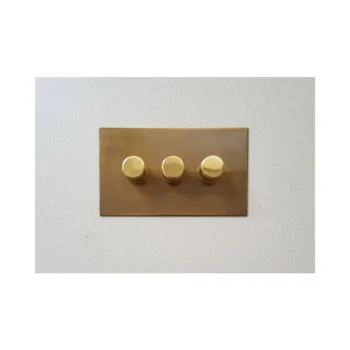 Forbes & Lomax 3GTE250/OLB Forbes & Lomax 3GTE250/OLB 3 Gang Rotary Dimmer - Aged Brass Plate 2