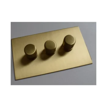 Forbes & Lomax 3GTE250/QBB Forbes & Lomax 3GTE250/QBB 3 Gang Rotary Dimmer - Brushed Brass 1