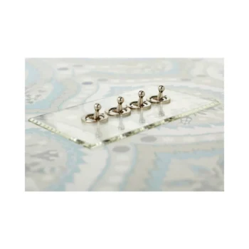 Forbes & Lomax 4GTW/N Forbes & Lomax 4GTW/N 4 Gang 2 Way Dolly Switch - Invisible Plate with Nickel