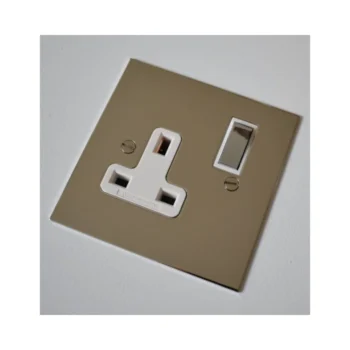 Forbes & Lomax SS13M/NIC Forbes & Lomax SS13M/NIC 13A Single Socket with Metal Switches - Nickel Silver Plate