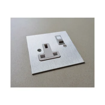 Forbes & Lomax SS13M/SS Forbes & Lomax SS13M/SS 13A Single Socket with Metal Switches - Stainless Steel 1