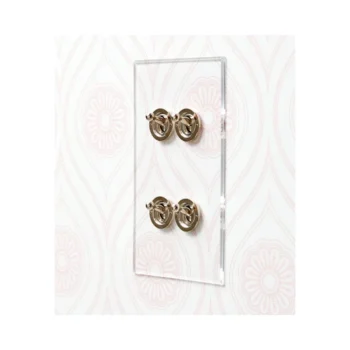 Forbes & Lomax V4GTW/N Forbes & Lomax V4GTW/N 4 Gang 2 Way Vertical Dolly Switch - Invisible Plate with Nickel