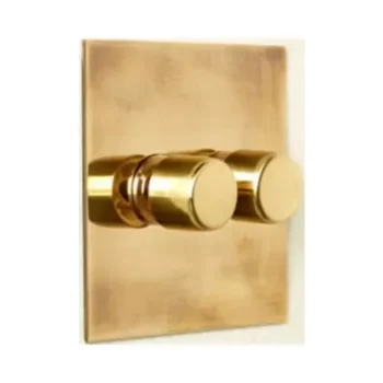 Forbes & Lomax X2GTE250OLB Forbes & Lomax X2GTE250OLB 2 Gang Rotary Dimmer - Aged Brass