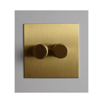 Forbes & Lomax X2GTE250/QBB Forbes & Lomax X2GTE250/QBB 2 Gang Rotary Dimmer - Brushed Brass
