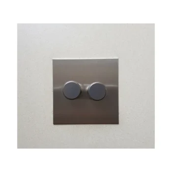 Forbes & Lomax X2GTE250/SS Forbes & Lomax X2GTE250/SS 2 Gang Rotary Dimmer - Stainless Steel