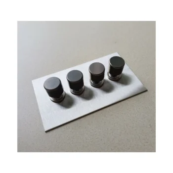 Forbes & Lomax X4GTE250/SS Forbes & Lomax X4GTE250/SS 4 Gang Rotary Dimmer - Stainless Steel Plate 1