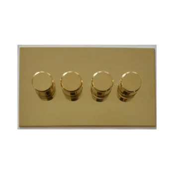 Forbes & Lomax X4GTE250/U Forbes & Lomax X4GTE250/U 4 Gang Rotary Dimmer - Unlacquered Brass 2