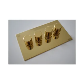 Forbes & Lomax X4GTE250/U Forbes & Lomax X4GTE250/U 4 Gang Rotary Dimmer - Unlacquered Brass 1