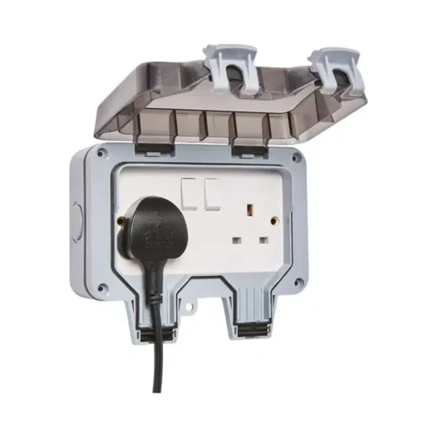 Forum ZN-38863 IP66 Grey Outdoor 13A Switched Double Socket 1 Forum ZN-38863 IP66 Grey Outdoor 13A Switched Double Socket