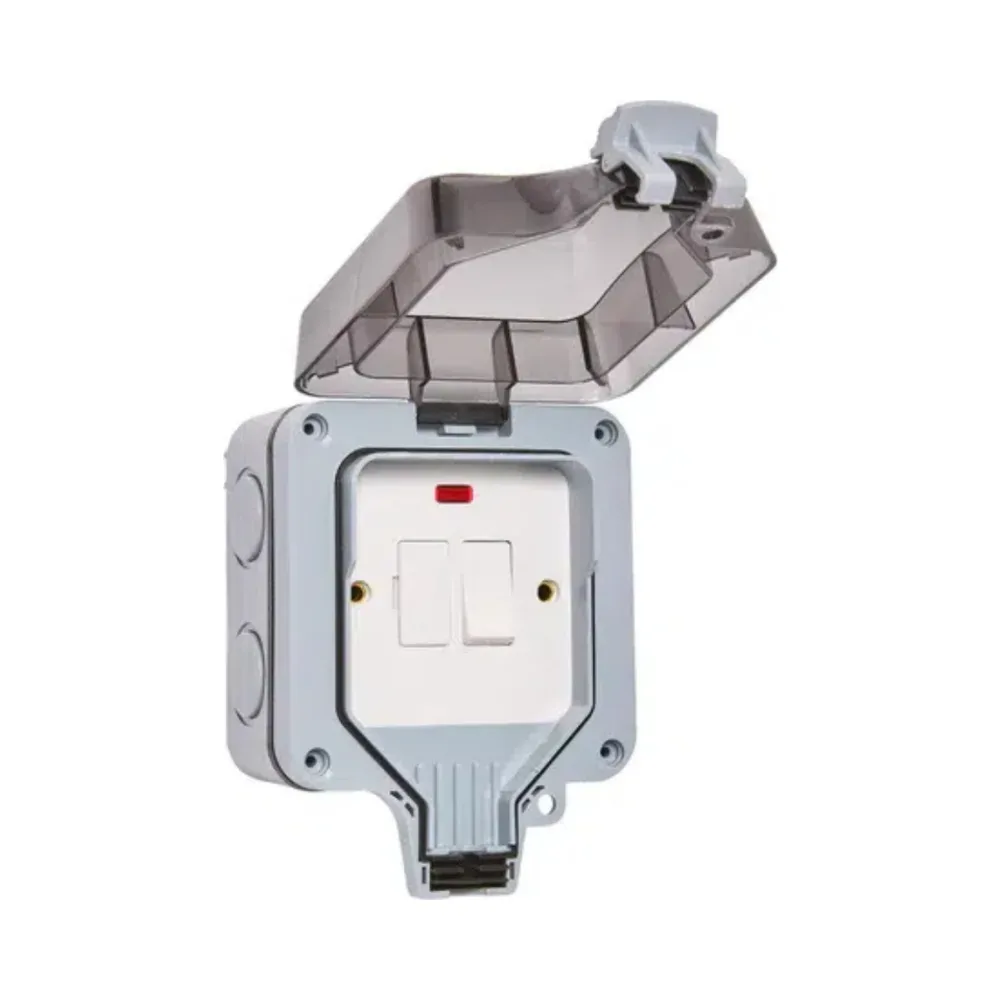 Forum ZN-38870 13A IP66 Outdoor Fused Spur with Neon - Grey 1 Forum ZN-38870 13A IP66 Outdoor Fused Spur with Neon - Grey
