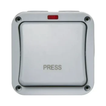 Forum ZN-38871 Outdoor IP66 Bell Push Switch with Neon - Grey