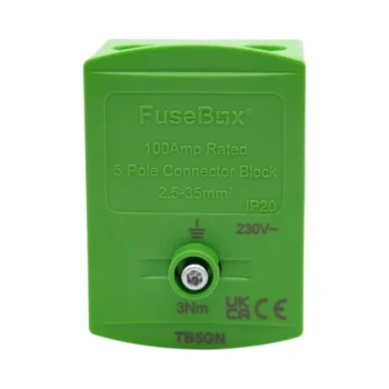 Fusebox TB5GN IP20 Green 100A Terminal Block
