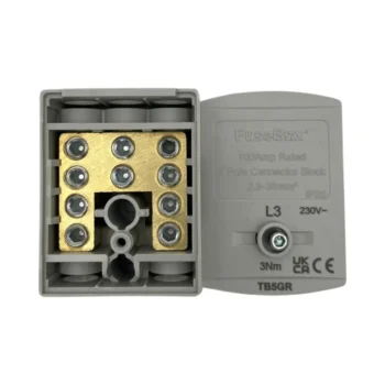 Fusebox TB5GR IP20 Grey 100A Terminal Block 2