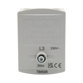 Fusebox TB5GR IP20 Grey 100A Terminal Block